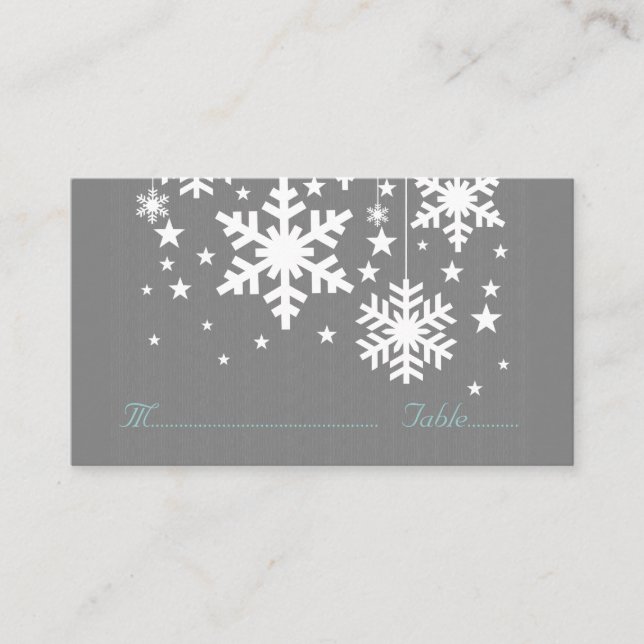 De Placement Snowflakes et Stars Carte Place, Grey (Devant)