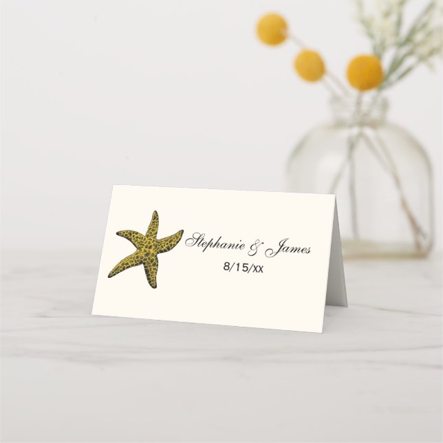 De Placement Starfish Beach Thème Carte d'Escort Carte Place Iv (Devant)