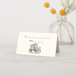 De Placement Tea Party Tea Service Place Carte d'Escort Ivoire