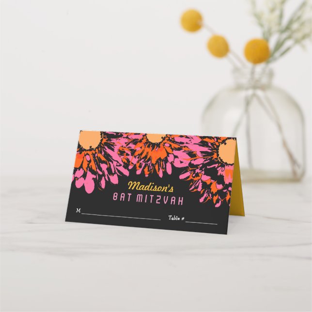 De Placement TELLEMENT JOLIE Bat mitzvah PRINTEMPS carte d'esco (Devant)