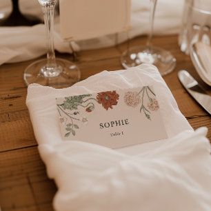 De Placement Terracotta Vintage Floral Mariage Carte Place