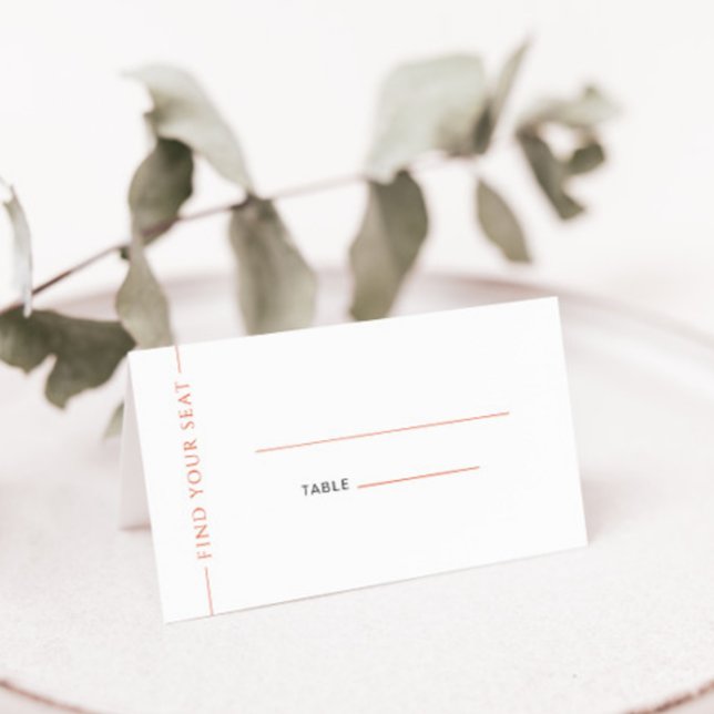 De Placement Typographie Orange moderne Carte Mariage pliée (Créateur téléchargé)