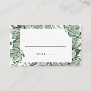 De Placement Une verdure succulente   Carte Mariage Green Flat