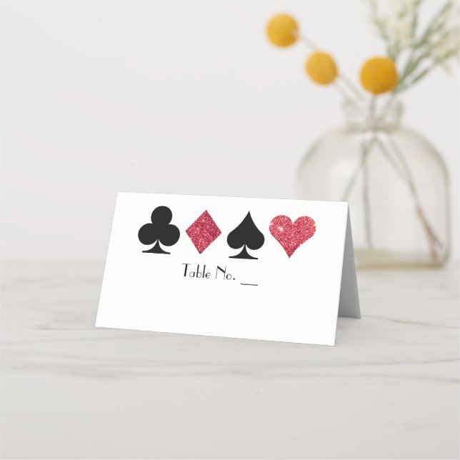 De Placement Vegas Red Faux Parties scintillant Carte Place ave (Devant)