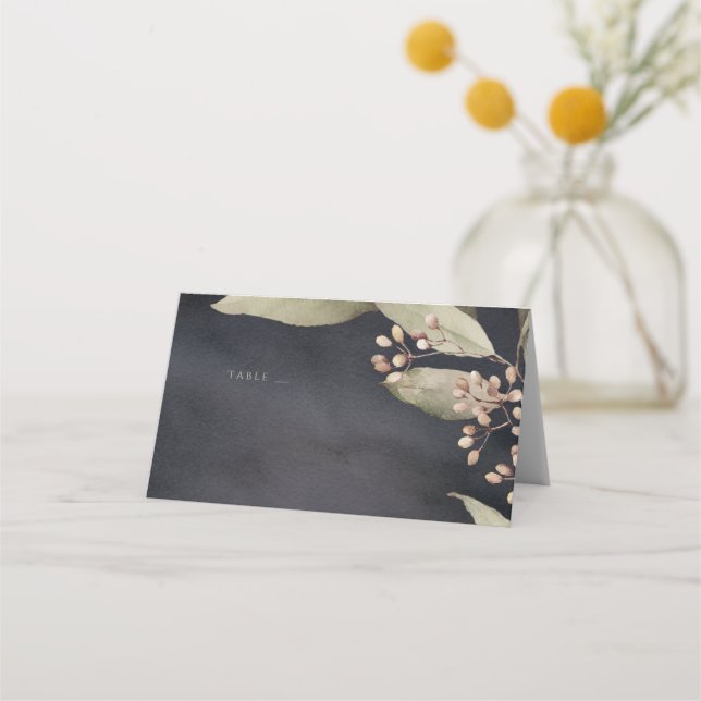 De Placement Vert botanique foncé Carte d'escorte rustique vint (Devant)