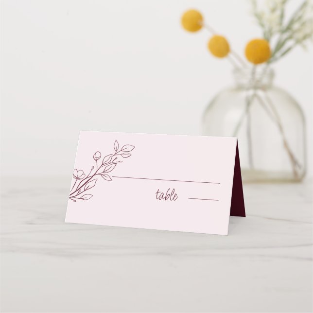 De Placement Vin Boho Ruby simple, Carte Mariage pliée (Devant)