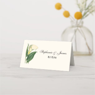 De Placement Vintage Calla Lily Escort Carte Place Carte Ivory