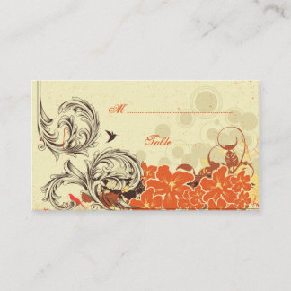 De Placement Vintage détresse orangé mariage place carte