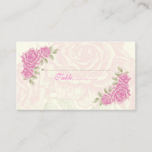 De Placement Vintage rose roses mariage carte place