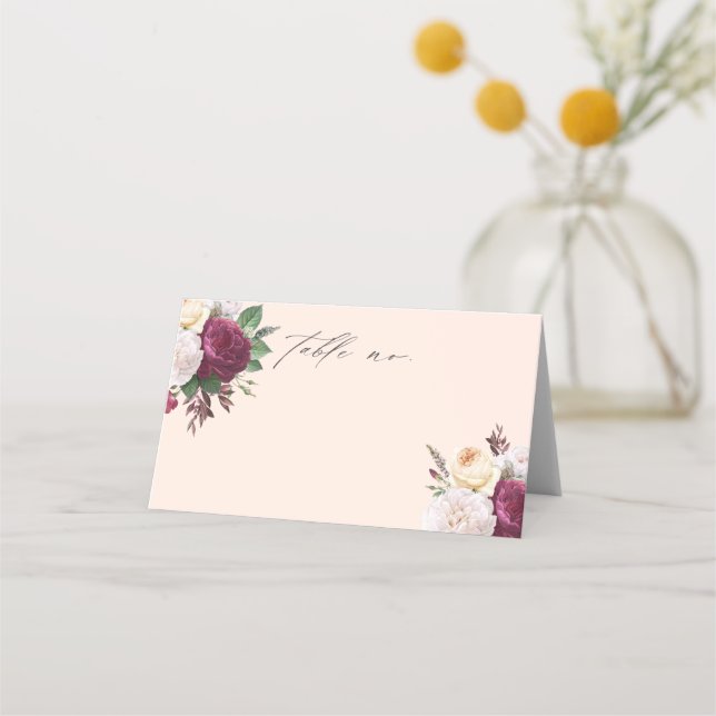 De Placement Vintages fleurs fleuris mariage carte place (Devant)