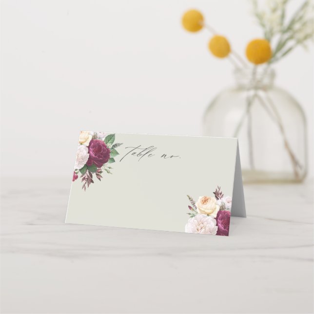 De Placement Vintages fleurs fleuris mariage carte place (Devant)