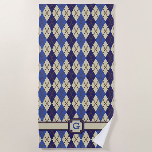 De Plage Blueberry Scone Jacquard Beach Serviette (Devant)
