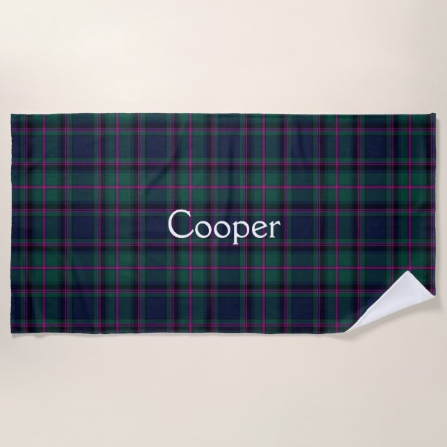 De Plage Cooper Clan Tartan Plaid Beach Serviette (Devant)