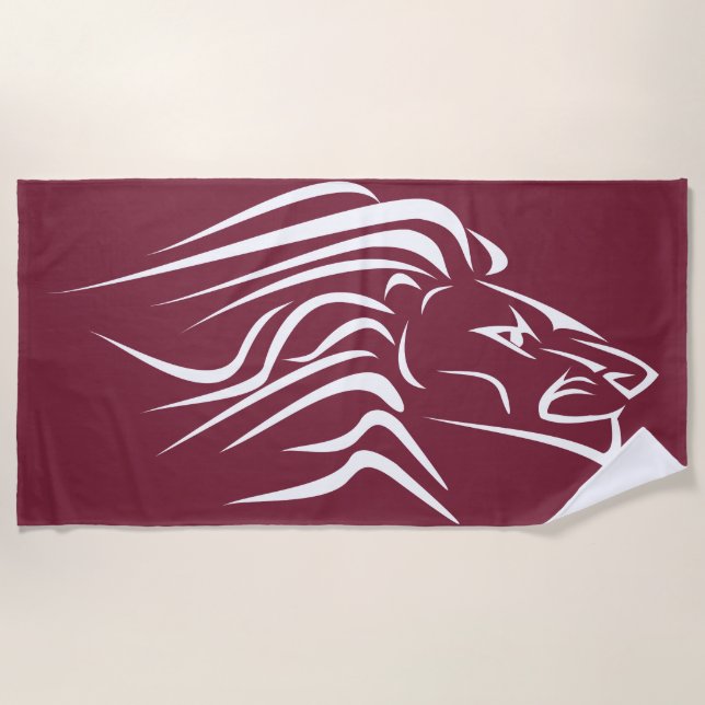 De Plage Courir Lion Beach Serviette Rouge - Vos Couleurs (Devant)