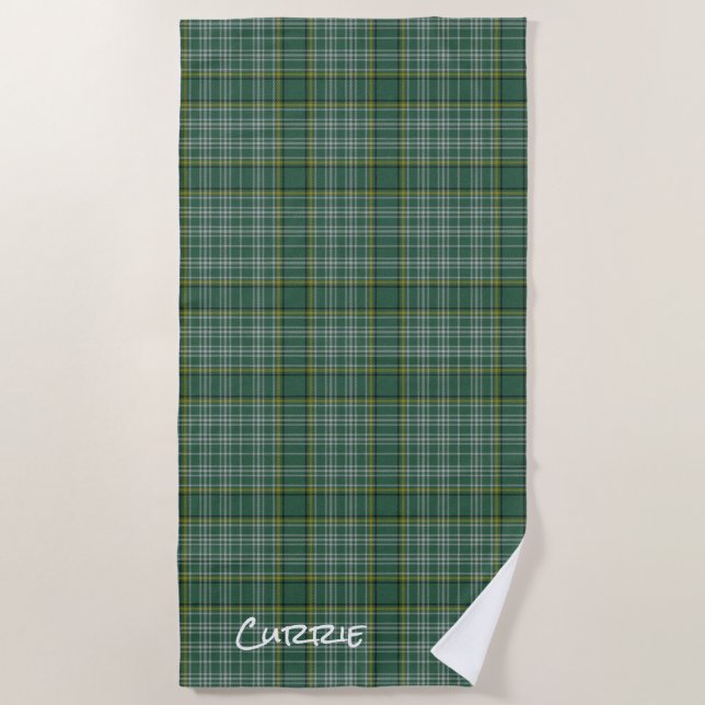De Plage Currie Clan Tartan Plaid Beach Serviette (Devant)