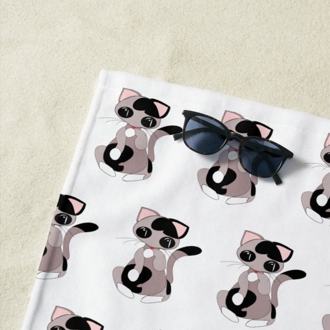 De Plage Cute Cats Beach Serviette (En situation)