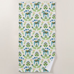 De Plage Dala suédoise Chevaux Turquoise Beach Serviette