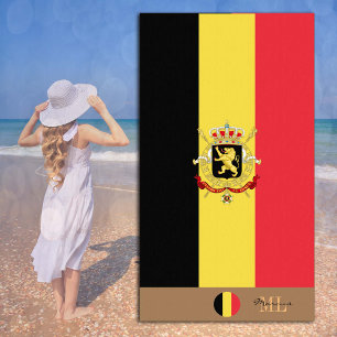 De Plage Drapeau belge & Belgique monogrammed / serviette d