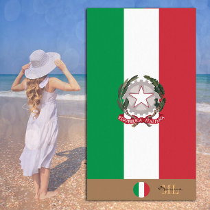 De Plage Drapeau italien & Italie monogrammed / serviette d