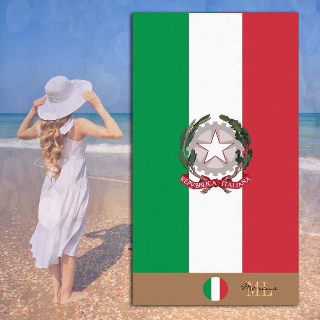 De Plage Drapeau italien & Italie monogrammed / serviette d (Créateur téléchargé)