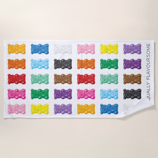 De Plage Égalité Gummy Bears Beach Serviette (Devant)