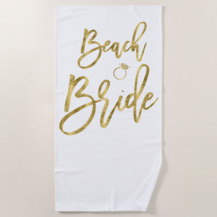 De Plage Faux Gold Beach Bride Avec Serviette Ring Beach