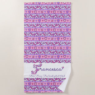 De Plage Francesca signification fleur cœur serviette rose