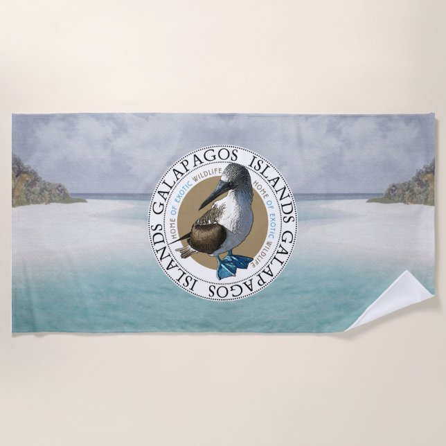 De Plage Galapagos Souvenir Bleu Pied Booby Beach Serviette (Devant)