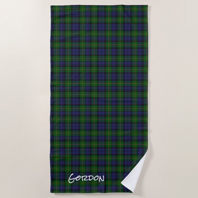 De Plage Gordon Clan Tartan Serviette Plaid Beach (Devant)