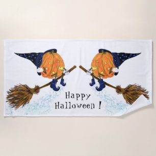 De Plage Halloween Beach Serviette Sorcière Citrouille Vola