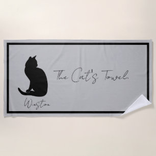De Plage La serviette grise pour chats