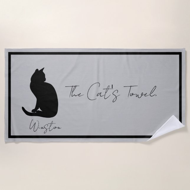 De Plage La serviette grise pour chats (Devant)