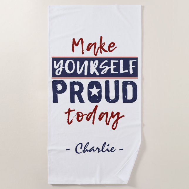 De Plage "Make Yourself Froud" nom personnalisé serviette d (Devant)