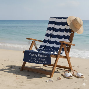 De Plage Marine et Blanc - Concevez votre propre serviette