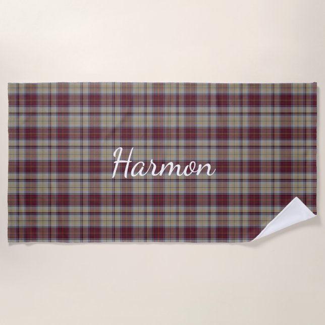 De Plage Robe Harmon Tartan Plaid Beach Serviette (Devant)