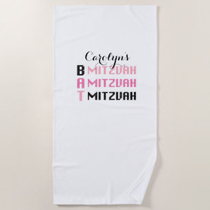 De Plage Serviette Bat mitzvah personnalisée