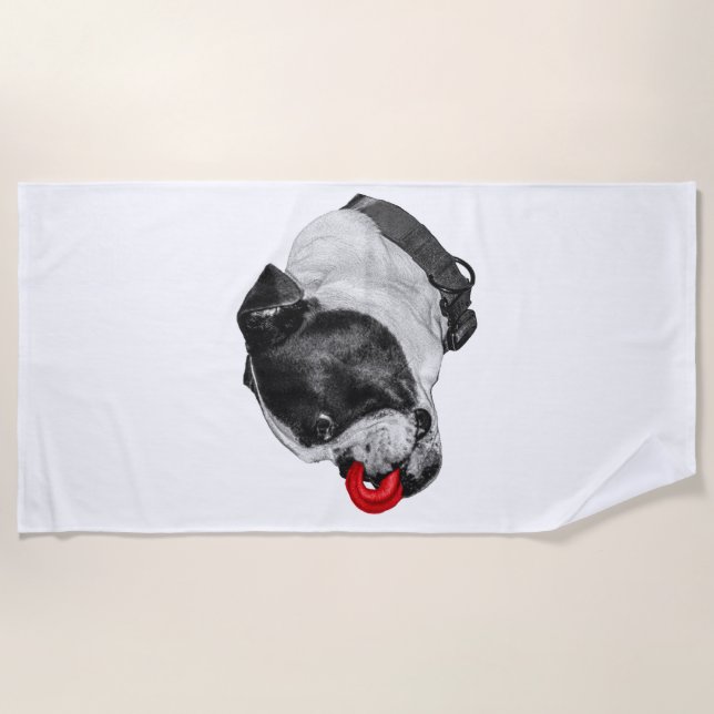 De Plage Serviette Bulldog Scarlet Touch (Devant)