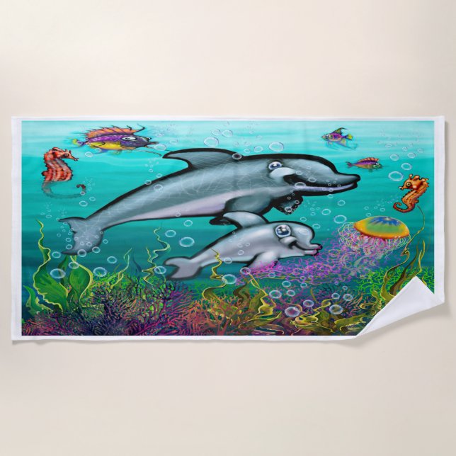De Plage Serviette Dolphins Beach (Devant)