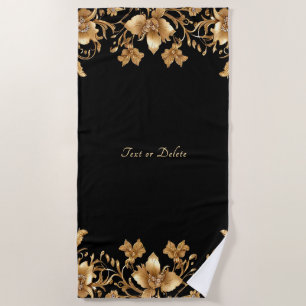 De Plage Serviette Gold Floral Beach