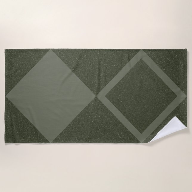 De Plage Serviette moderne Double Diamond Beach - Moss Gree (Devant)