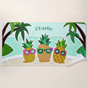 De Plage Serviette nommée faite sur commande d'ananas frais