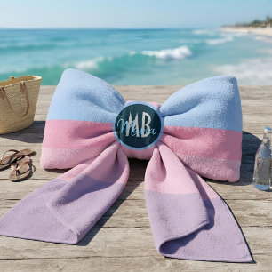 De Plage Serviette personnalisée avec monogramme et rayures