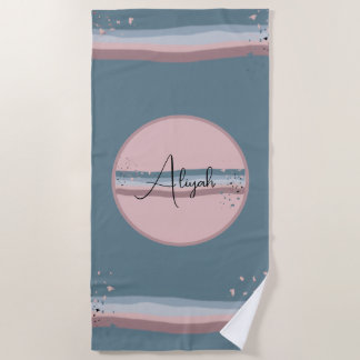 De Plage Serviette Personnalisée Bleu Ardoise Crépuscule Ma