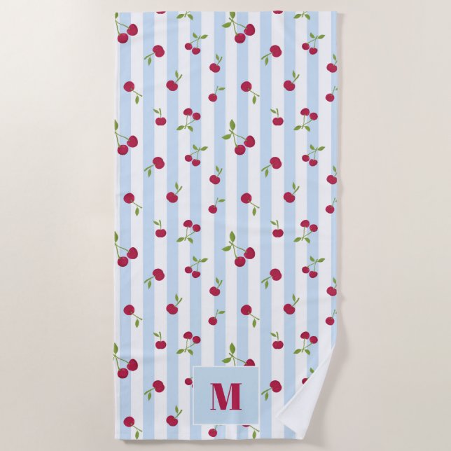 De Plage Serviette personnalisée Monogramme Rétro Rayures B (Devant)
