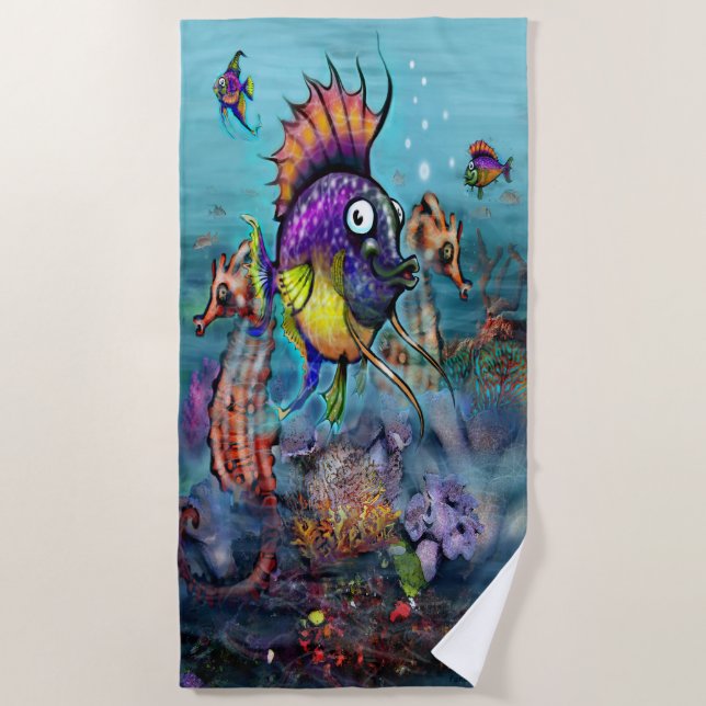 De Plage Serviette Rainbow Fish Beach (Devant)