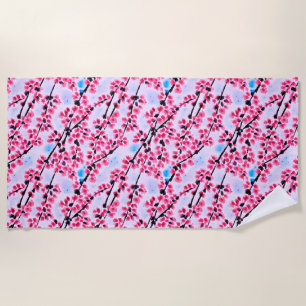 De Plage Serviette rose Fuji et Sakura