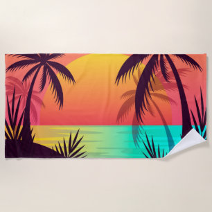 De Plage Serviette Tropical Sunset Beach