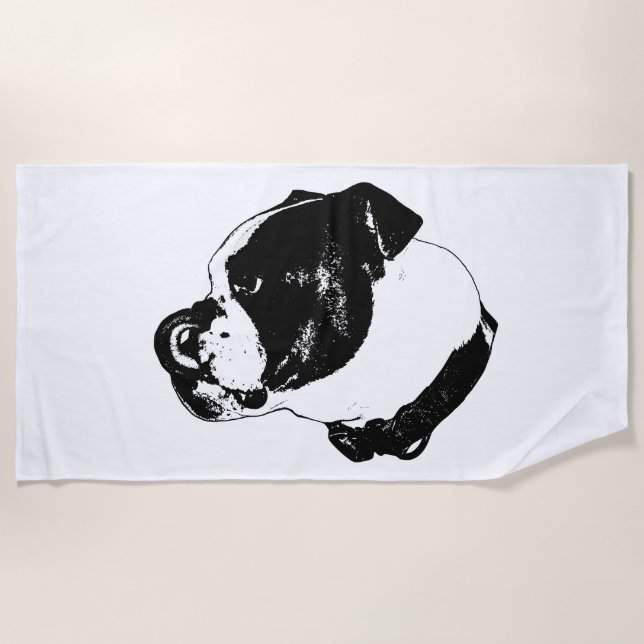 De Plage Serviette Vectorielle Bulldog Bold (Devant)