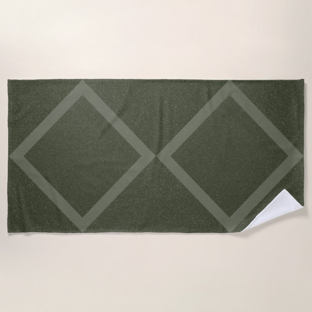De Plage Serviette Verte Moss Double Diamant - Personnalisa (Devant)