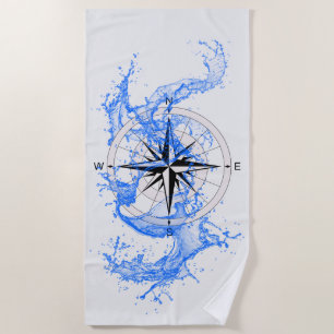 De Plage Serviette vintage Compass     RoseBeach